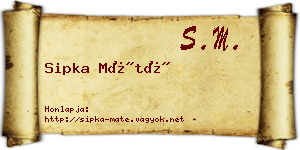 Sipka Máté névjegykártya